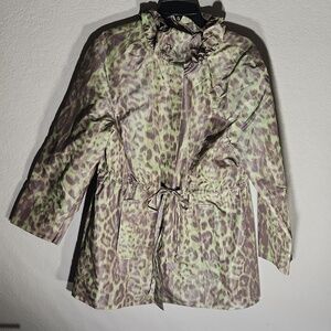 Simonton Says jacket by George Simonton size M Green light brown cheetah medium